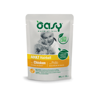 Вологий корм для кішок OASY CAT Adult Hairball 85 г, 343761