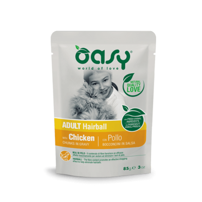 Вологий корм для кішок OASY CAT Adult Hairball 85 г, 343761
