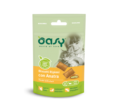 Ласощі для кішок OASY CAT TREATS качка 60 г, 346304