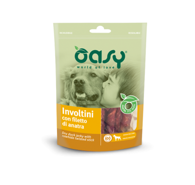 Ласощі для собак OASY DOG Dry качка Jerky Rawhide Twisted Stick 350 г, 346960