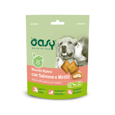 Ласощі для собак OASY DOG TREATS Лосось та чорниця 80 г, 346229