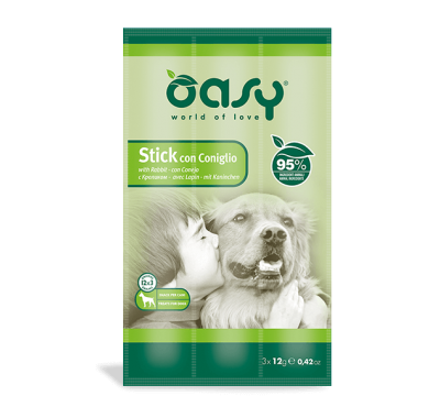 Ласощі для собак OASY DOG Stick кролик (3x12) 36 г, 510186