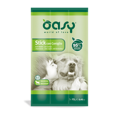 Ласощі для собак OASY DOG Stick кролик (3x12) 36 г, 510186