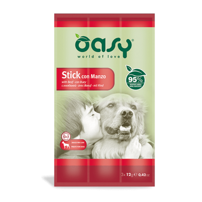 Ласощі для собак OASY DOG Stick яловичина (3x12) 36 г, 510209