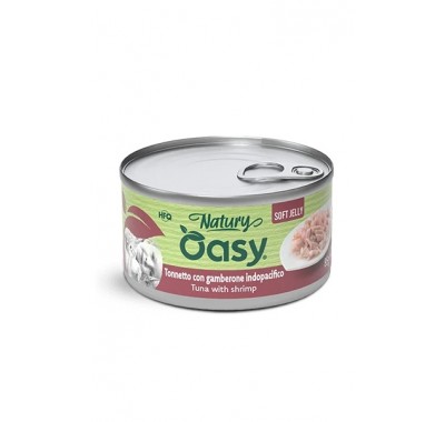 Влажный корм для кошек OASY CAT Wet Natury тунец с креветками в желе 85 г, 512999