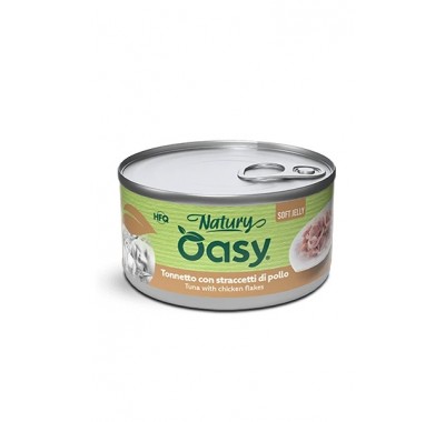 Влажный корм для кошек OASY CAT Wet Natury тунец с куриными хлопьями в желе 85 г, 512975
