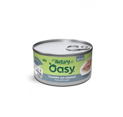 Влажный корм для кошек OASY CAT Wet Natury тунец с кальмарами в желе 85 г, 513095