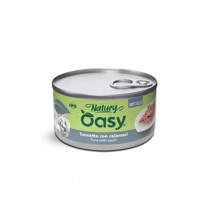 Вологий корм для кішок OASY CAT Wet Natury тунець з кальмарами в желе 85 г, 513095