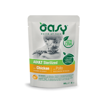 Вологий корм для кішок OASY CAT Adult Sterilized курка 85 г, 343785