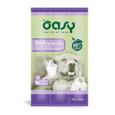 Ласощі для собак OASY DOG Stick індичка (3x12) 36 г, 510261