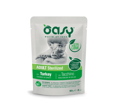 Вологий корм для кішок OASY CAT Adult Sterilized індичка 85 г, 510308