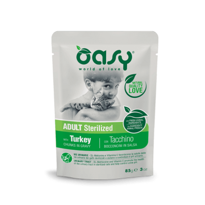 Вологий корм для кішок OASY CAT Adult Sterilized індичка 85 г, 510308