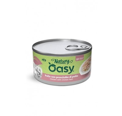 Влажный корм для кошек OASY CAT Wet Natury курица с ветчиной в желе 85 г, 512814