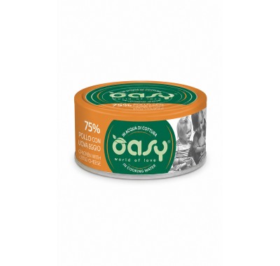 Вологий корм для кішок OASY CAT Wet More Love курка з сиром, ніжна нарізка у соусі 70 г, 511435