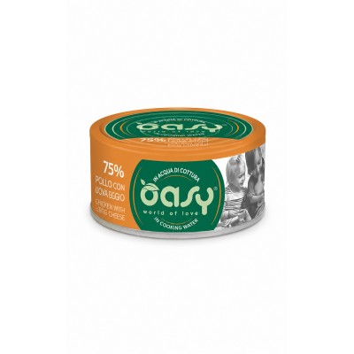 Вологий корм для кішок OASY CAT Wet More Love курка з сиром, ніжна нарізка у соусі 70 г, 511435