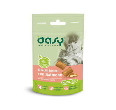 Ласощі для кішок OASY CAT TREATS Лосось 60 г, 343181