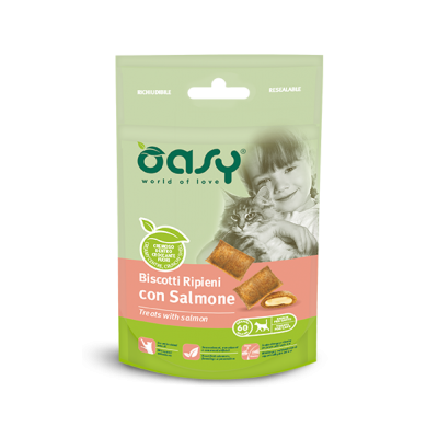 Ласощі для кішок OASY CAT TREATS Лосось 60 г, 343181