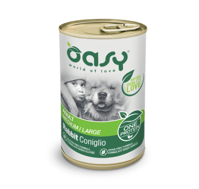 Влажный корм для собак OASY OAP Adult Medium/Large кролик 400 г, 342382