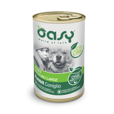 Вологий корм для собак OASY OAP Adult Medium/Large кролик 400 г, 342382