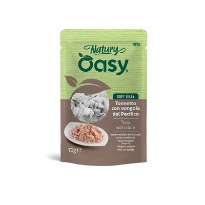 Вологий корм для кішок OASY CAT Wet Natury тунець з молюском в желе 70 г, 514030