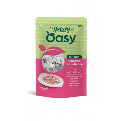 Вологий корм для кішок OASY CAT Wet Natury тунець з лососем в желе 70 г, 514016