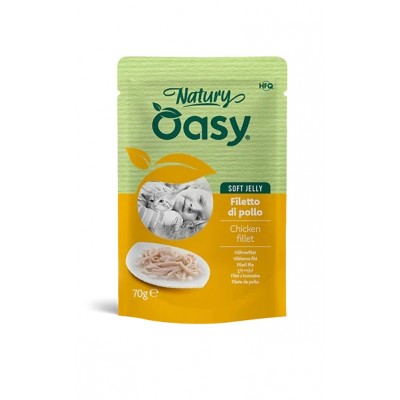 Вологий корм для кішок OASY CAT Wet Natury філе курки в желе 70 г, 513750