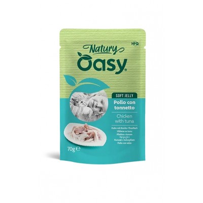 Вологий корм для кішок OASY CAT Wet Natury курка з тунцем в желе 70 г, 513811