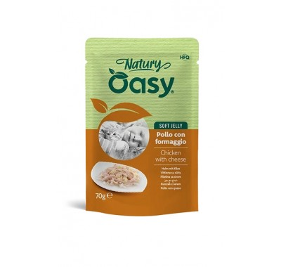 Влажный корм для кошек OASY CAT Wet Natury курица с сыром в желе 70 г, 513712