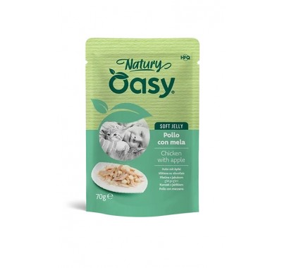 Влажный корм для кошек OASY CAT Wet Natury курица с яблоком в желе 70 г, 513699