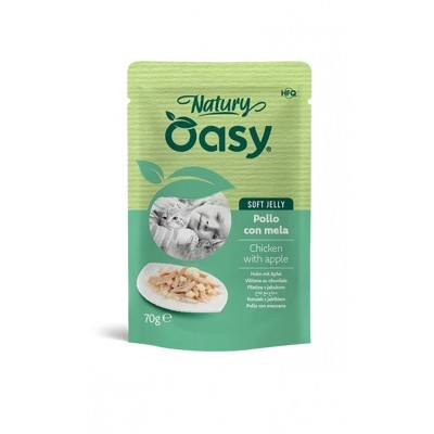 Вологий корм для кішок OASY CAT Wet Natury курка з яблуком в желе 70 г, 513699