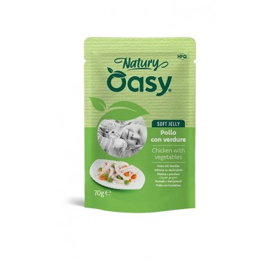 Влажный корм для кошек OASY CAT Wet Natury курица с овощами в желе 70 г, 513835