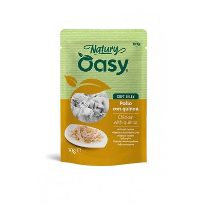 Вологий корм для кішок OASY CAT Wet Natury курка з кіноа в желе 70 г, 513798