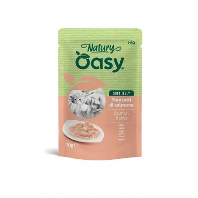 Вологий корм для кішок OASY CAT Wet Natury лосось в желе 70 г, 513897