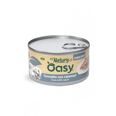 Вологий корм для кішок OASY CAT Wet Natury тунець з кальмаром в бульйоні 85 г, 514757