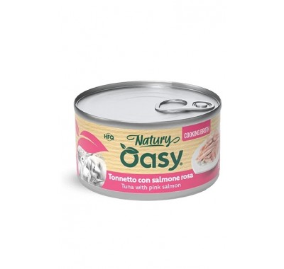 Влажный корм для кошек OASY CAT Wet Natury тунец с лососем в бульоне 85 г, 514771