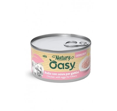 Вологий корм для кошенят OASY CAT Wet Natury Kitten курка з додаваням яєць в бульйоні 85 г, 514573