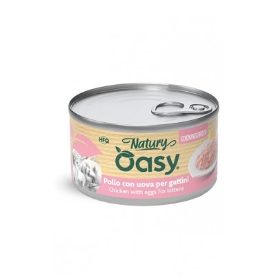 Вологий корм для кошенят OASY CAT Wet Natury Kitten курка з додаваням яєць в бульйоні 85 г, 514573