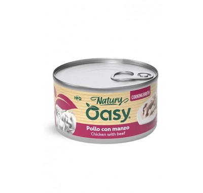 Вологий корм для кішок OASY CAT Wet Natury курка з яловичиною в бульйоні 85 г, 514672