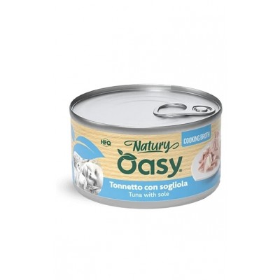 Вологий корм для кішок OASY CAT Wet Natury тунець з камбалою в бульйоні 85 г, 514832
