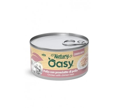 Вологий корм для кішок OASY CAT Wet Natury курка з шинкою в бульйоні 85 г, 514610