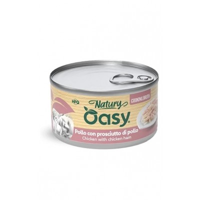 Вологий корм для кішок OASY CAT Wet Natury курка з шинкою в бульйоні 85 г, 514610