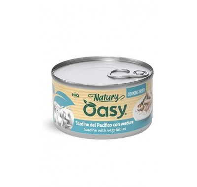 Вологий корм для кішок OASY CAT Wet Natury сардинела з овочами в бульйоні 85 г, 514894