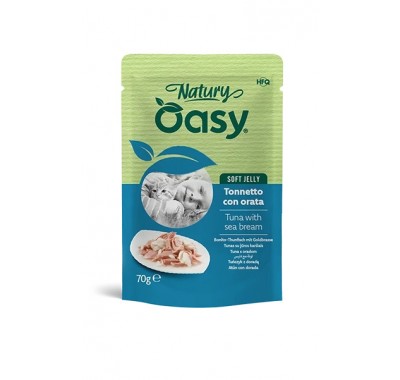 Влажный корм для кошек OASY CAT Wet Natury тунец с советом в желе 70 г, 513910