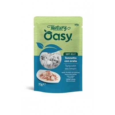 Вологий корм для кішок OASY CAT Wet Natury тунець з дорадою в желе 70 г, 513910
