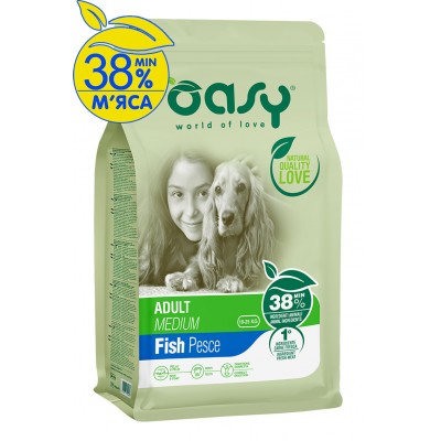 Сухий корм для собак OASY LIFESTAGE Adult Medium риба 3 кг, 510124