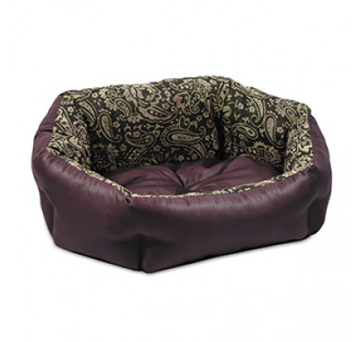 Pet fashion Лежак для собак Кокос орнамент-бордо 48х38х18см