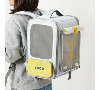 Рюкзак-переноска для собак та котів вагою до 6 кг PETKIT Breezy Zone 35x27x43 см (Yellow/Grey) P7703