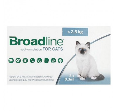 Broadline Spot On для кішок до 2,5 кг, 3 піпетки