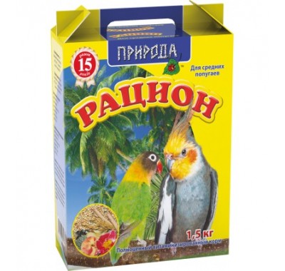 Природа Корм Рацион для средних попугаев 1,5кг