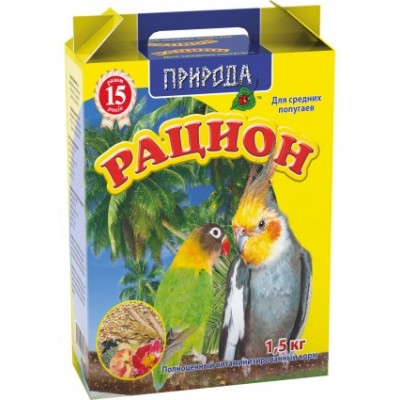 Природа Корм Раціон для середніх папуг 1,5 кг